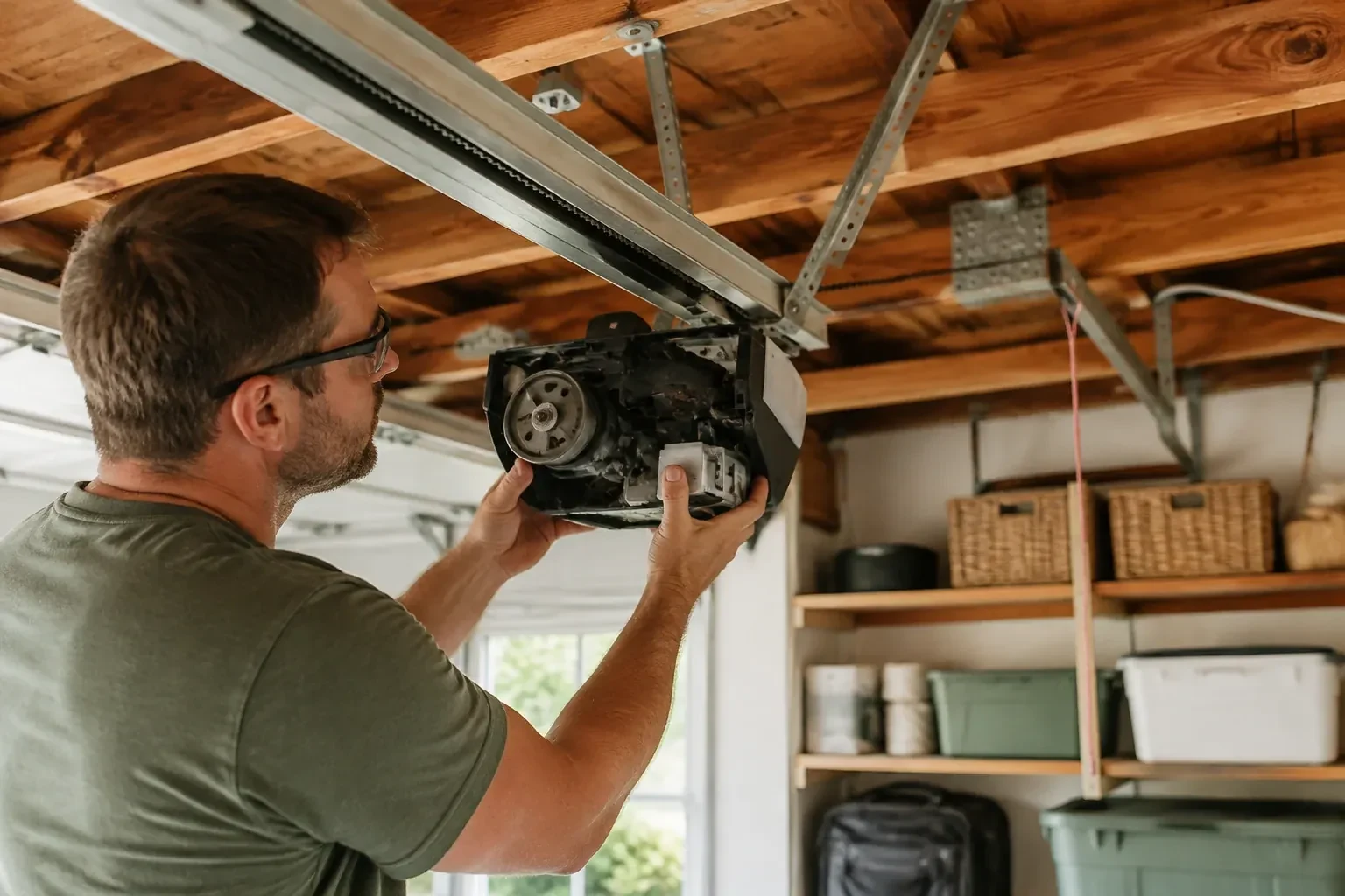 Illustrative garage doors scene — Belt-Drive Opener Repair, New Tecumseth