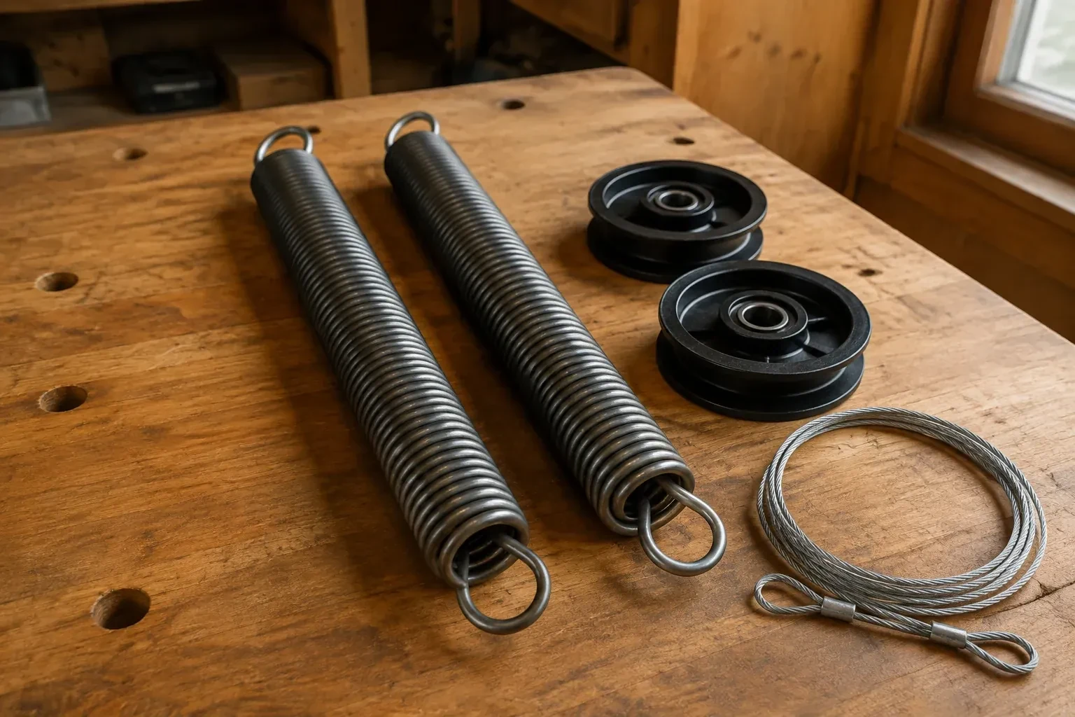 Illustrative garage doors scene — Extension Spring Replacement, New Tecumseth